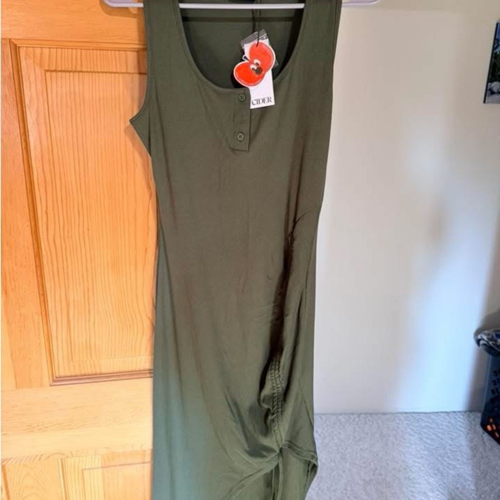Cider Forest Green Sleeveless Dress